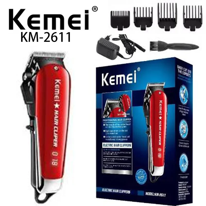 

Kemei KM-2611 Rechargeable Electric Hair Clipper Hair Trimmer Big Power Salon Professional Trimmer Machine for Men