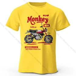 Vintage Motorcycle Sketch Graphic Tee | 100% Cotton | Unisex Retro Biker Style - XXXL (Yellow)