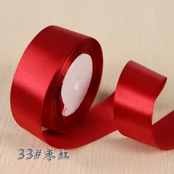 Luxurious Silk Satin Ribbon Roll for Gift Wrapping and Decorative Crafts - Multiple Widths Available (33 Wine Red)