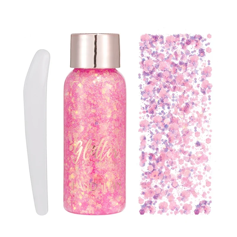 With Smear Spoon Multifunctional Eye Glitter Nail Hair Body Face glitter gel makeup Art Flash Loose Sequins Cream Festival Deco