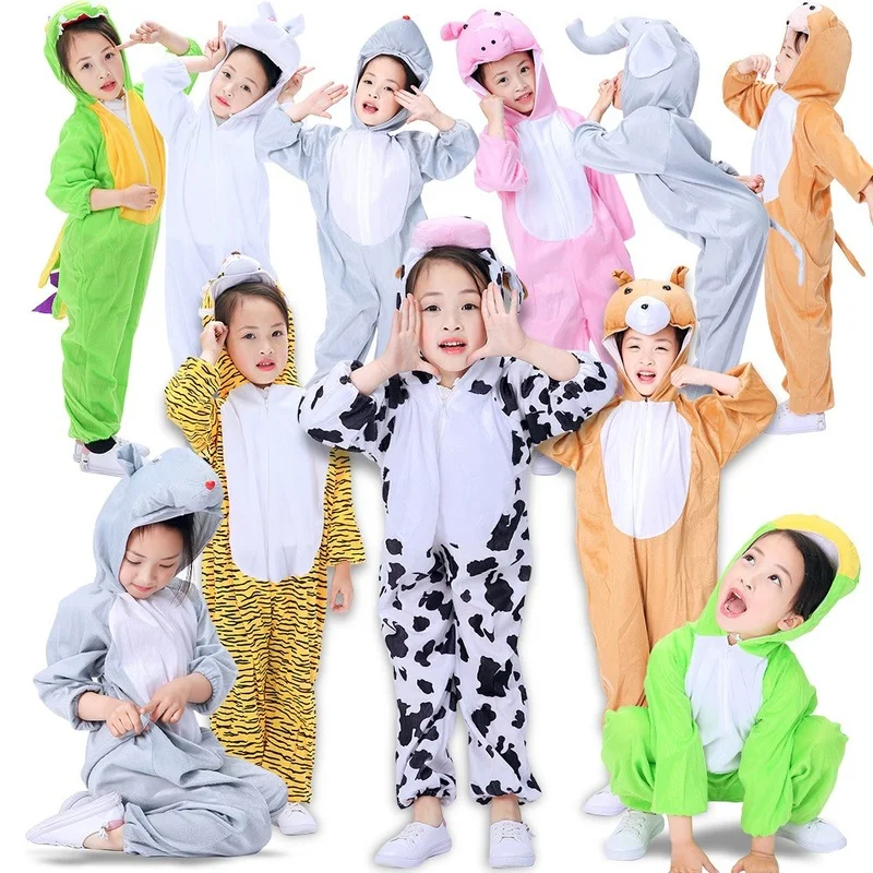 Cute Children Clothes Animal  Monkey Frog Dinosaur Elephant Decoration Props Party Supplies Cosplay  Halloween Costume