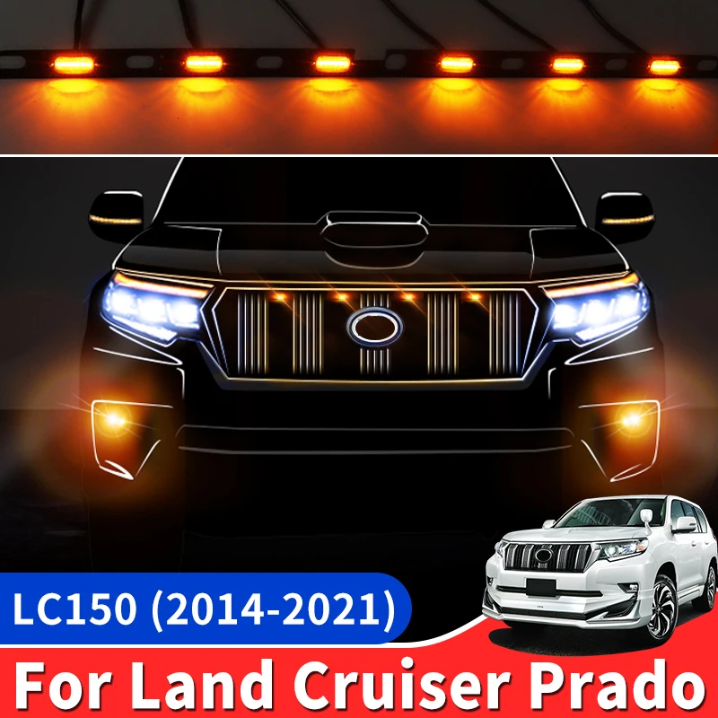 

2014-2021 For Toyota Land Cruiser Prado 150 LC150 Modification Accessories Led Light Central Grille Clearance Lamp Width Lamp