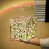 DIY Tulip Mirror Cube Lamp Simulation Flower Bedroom Sleeping Table Lamp Handmade Craft Tulip Mirror Night Light Birthday GiftS 3