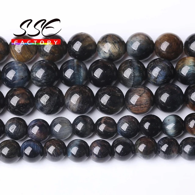 5A Quality Natural Stone Blue Tiger Eye Beads Round Loose Beads 6 8 10 12mm For Jewelry Making DIY Charm Bracelet 15