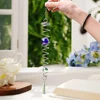 Metal Spiral Crystal Ball Hanging Wind Chime Glass Double Bead Pendant Home Wedding Outdoor Garden Decoration Yard Bird Repeller 4