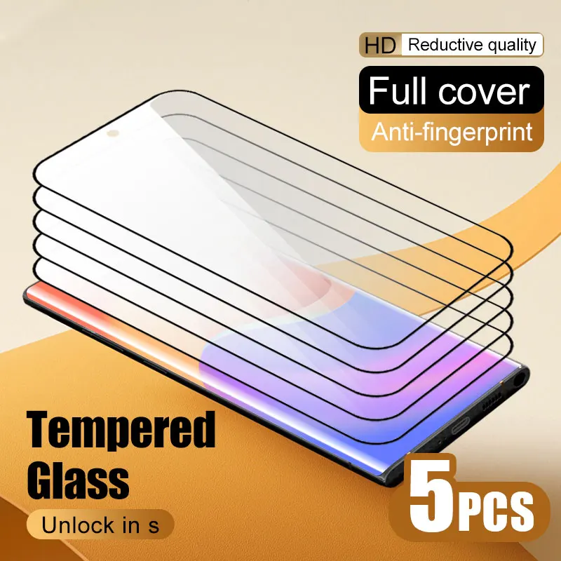 

5Pcs 9H for Samsung Galaxy S24 Ultra S23 Plus S22 S21 FE Note 20 tempered glass protective film phone screen protector on glass