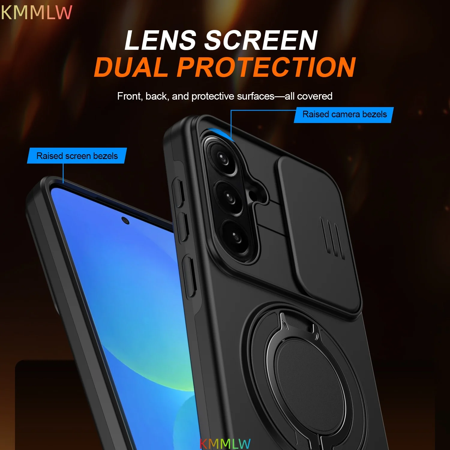 Luxury Armor Phone Case with Magnetic Bracket and Lens Protection - Shockproof Cover
