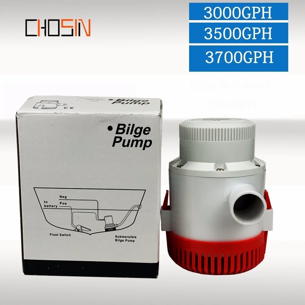 3000/3500/3700gph Large Flow Dc 12v 24v Bilge Pump Electric Water Pump