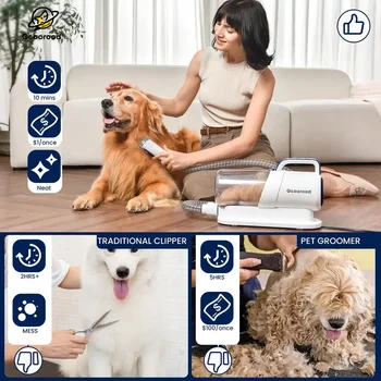 Geoorood Dog Grooming  Vacuum,  2.5L Pet Grooming Kit & Vacuum Suction Pet Hair, Professional Clippers 3