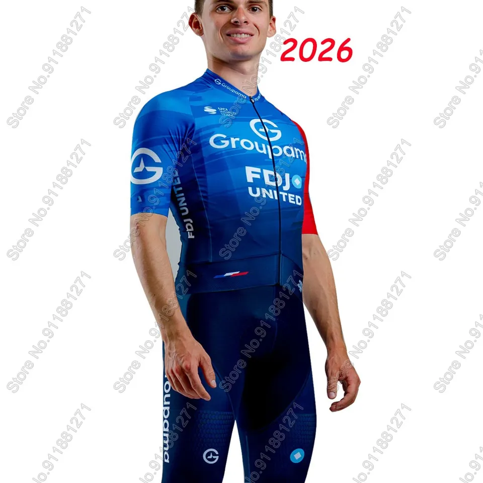 Maillot Cyclisme BTWIN FDJ, Taille M, Manches Courtes, Multicolore Homme