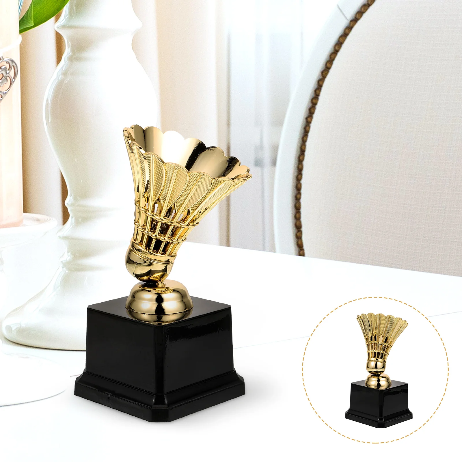 Badminton Match Trophy Decorative Model Prize Children Competition Golden Kindergarten Creative