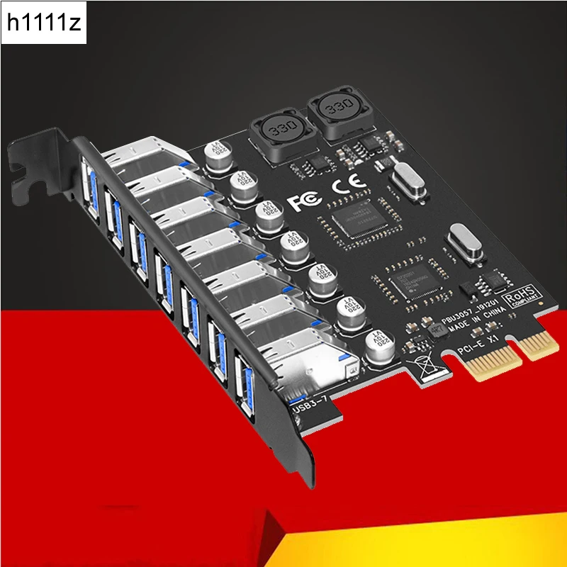 

Плата расширения PCI Express X1 на 7 портов USB 3,0, плата расширения PCI-E PCI E USB 3,0, USB3, 6 Гбит/с, контроллер, чип NEC для настольного ПК