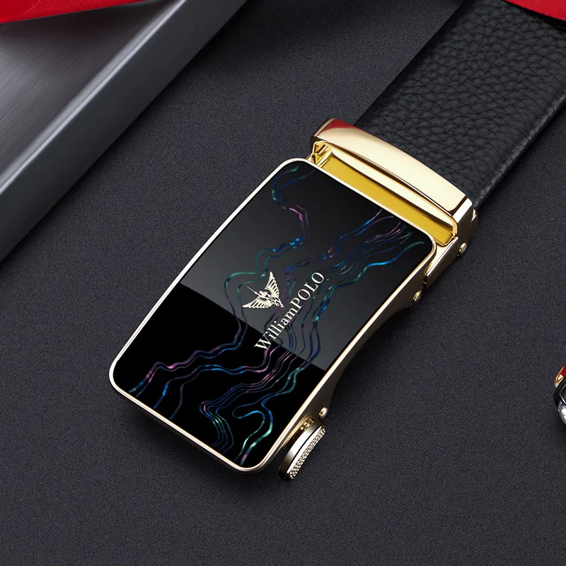 Men's genuine leather business belt automatic buckle high-end belt casual fashion belt - Image 5