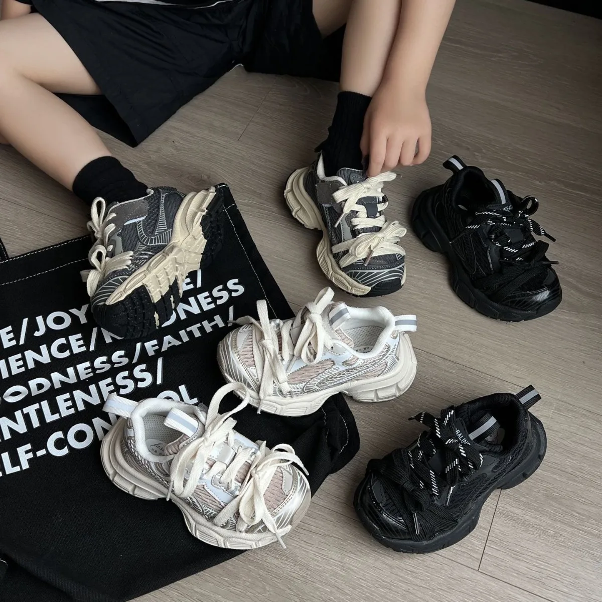 2025 Autumn New Children's Dad Shoes Fashion Brand Boys' Sports Shoes Fashion Lightweight Girls' Running Shoes spring 4