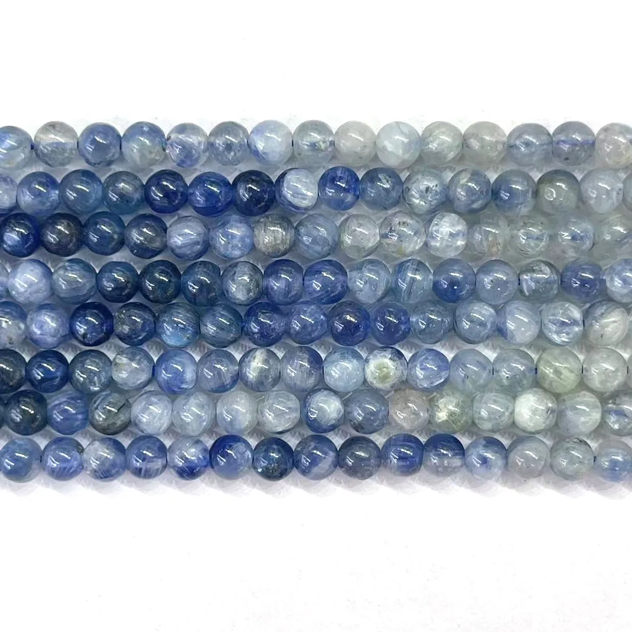 4MM Natural Kyanite Round Beads High Grade Loose Blue-White Gradient Cyanite Stone Accessories For DIY Bracelet Necklace Jewelry