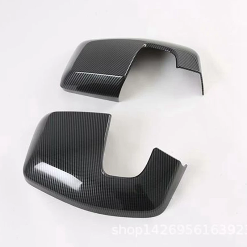 Car Carbon Rear View Side Glass Mirror Cover Trim Caps for Ford Transit Tourneo Custom
