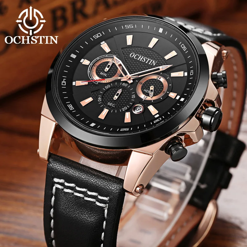 Promotional OCHSTIN 2024 Personalized Trend Multifunction Automatic Quartz Movement Waterproof Watch Men's Quartz Watches a5 fruit price display stand supermarket waterproof erasable label vegetable fresh aquatic product promotional card