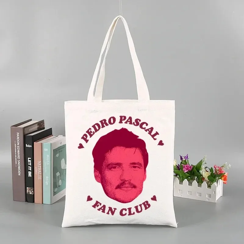 Pedro Pascal My Boy Friend Canvas Fashion Tote Ladies Cosmetic Bag Eco-friendly Large Capacity Portable Shopping Bag Wallet