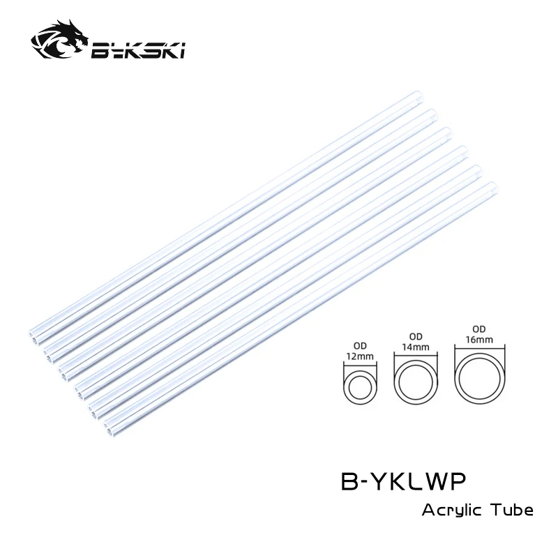 Bykski-tubo Rígido Acrílico Fosco Tubulação Refrigerando de Água Comprimento do Transperant 50cm Petg Pmma od 12 mm od 14 mm od 16 mm Peças Pelo Lote - Imagem 2