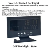Voice Control Backlight Digital Weather Clock Date Week Temperature Humidity Weather Forecast 12/24H Electronic Clock 3