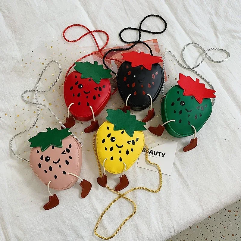 

Baby Kids Girl Strawberry Single Shoulder Bag Cute Fruits Storage Crossbody Messenger Bags Handbag Kid Gifts