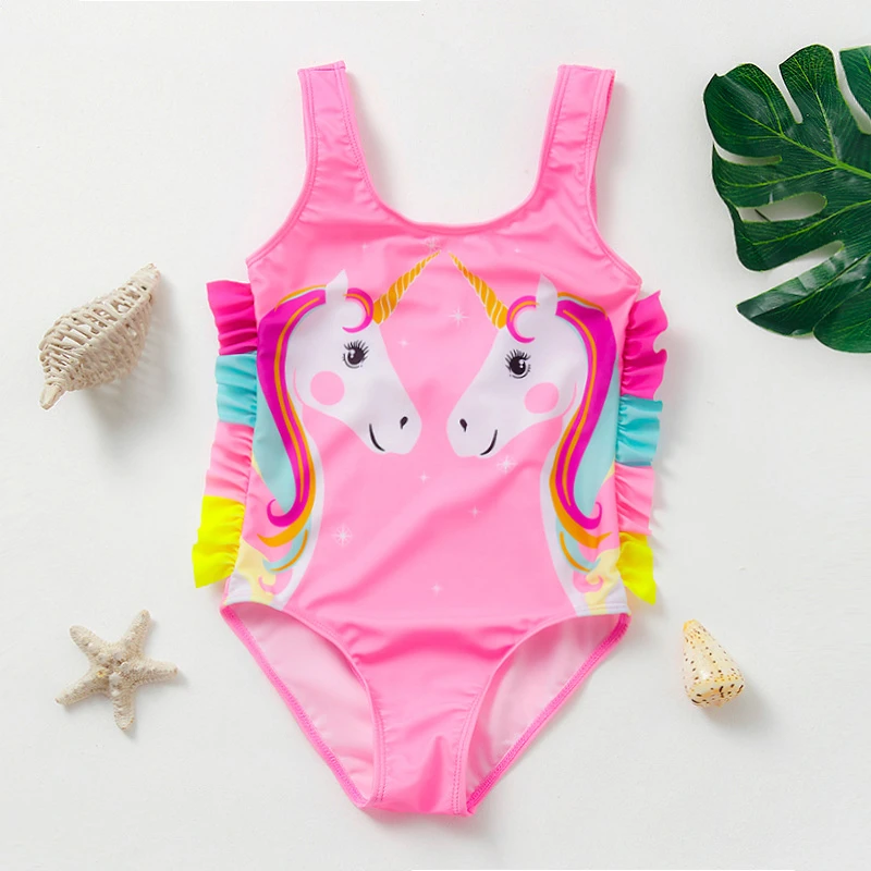 Girls Unicorn Swimsuit One-Piece Summer Backless Bathing Suits unicorn swimsuit