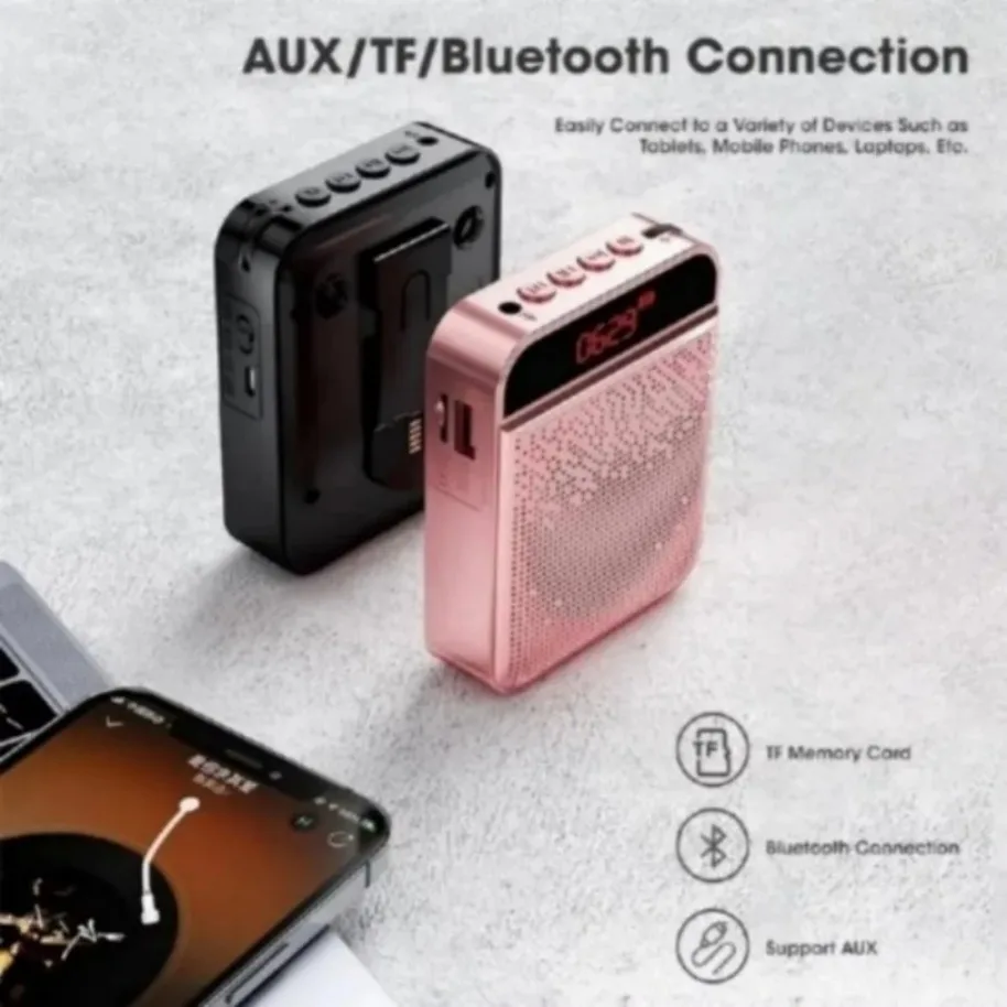 NEW Portable Voice Amplifier Megaphone Mini Audio Speaker With Microphone Rechargeable Ultralight Loudspeaker For Teachers