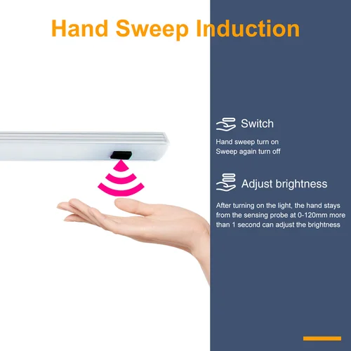 LED 스트립 USB 데스크 램프, 핸드 스위프 스위치, 백라이트 모션 센서, 책 테이블 조명, 어린이 공부방 주방 캐비닛 전구, 5 V 3