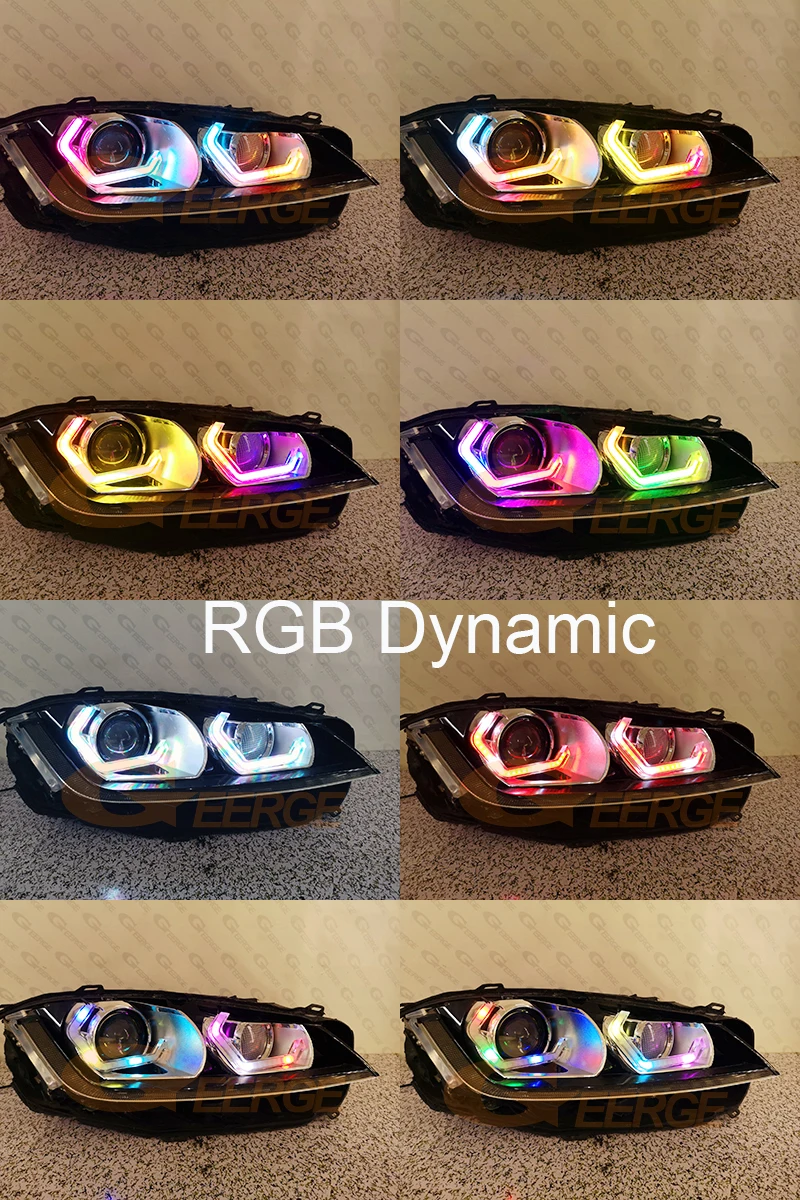 For Jaguar XJ XJR XF XE F-Pace Ultra Bright Concept M4 Iconic Style Dynamic  Multi Color RGB LED Angel Eyes Halo Rings