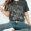Vintage Botanical Purple Floral Tee Wildflower Print Comfort Shirt Boho Cottagecore Tshirt Apparel Trendy Y2K Casual Streetwear