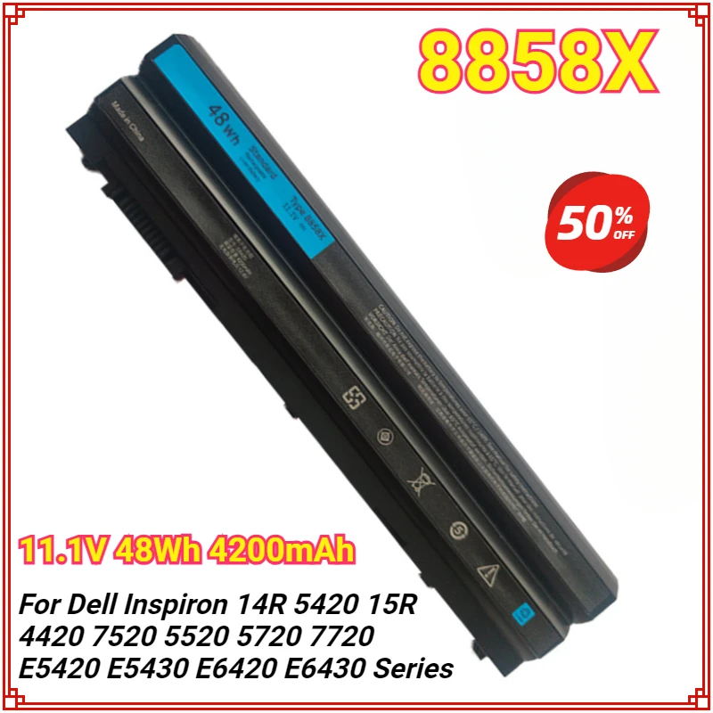 Fully New 8858X 48Wh Laptop Battery for Dell Inspiron 14R 5420 15R 4420 7520 5520 5720 7720 E5430 E5420 E6430 E6420 Series 911MD