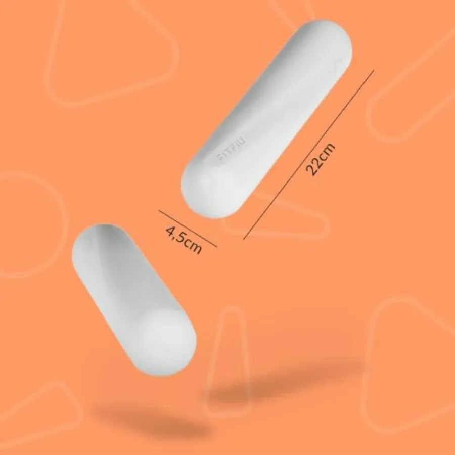 Fitness Set of 2 Oval Dumbbells 4.4lbs Each in White Soft Silicone Steel for Performance Training Sessions, Pilates Classes