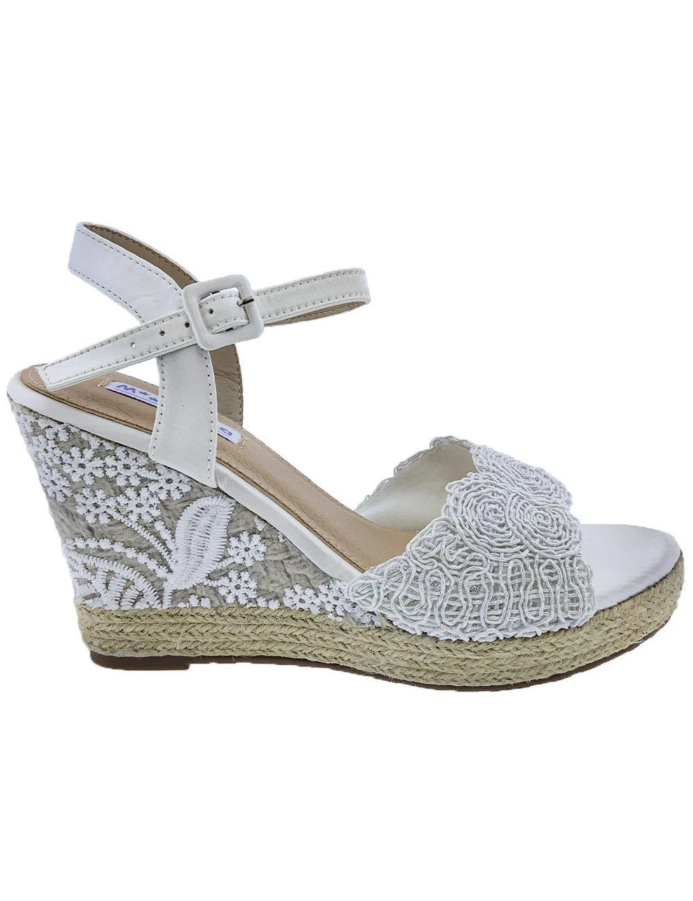 Zapatos Mujer Primavera Verano 2022, Marca GLORIA Blanco, Alpargata Cuña para Mujer, Sandalias para Novia, Alpargatas Cuña, de Esparto Diseño con Encaje Floral, Sandalias Verano 2022, Zapatos Novia| - AliExpress