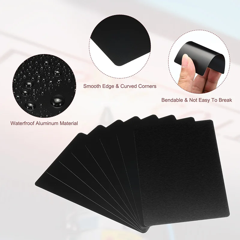 Aluminum Name Card 100/120pcs Sublimation Metal Business Cards Blank 86x54x0.21mm Aluminum Laser Engraving Printable Name Card for Custom DIY