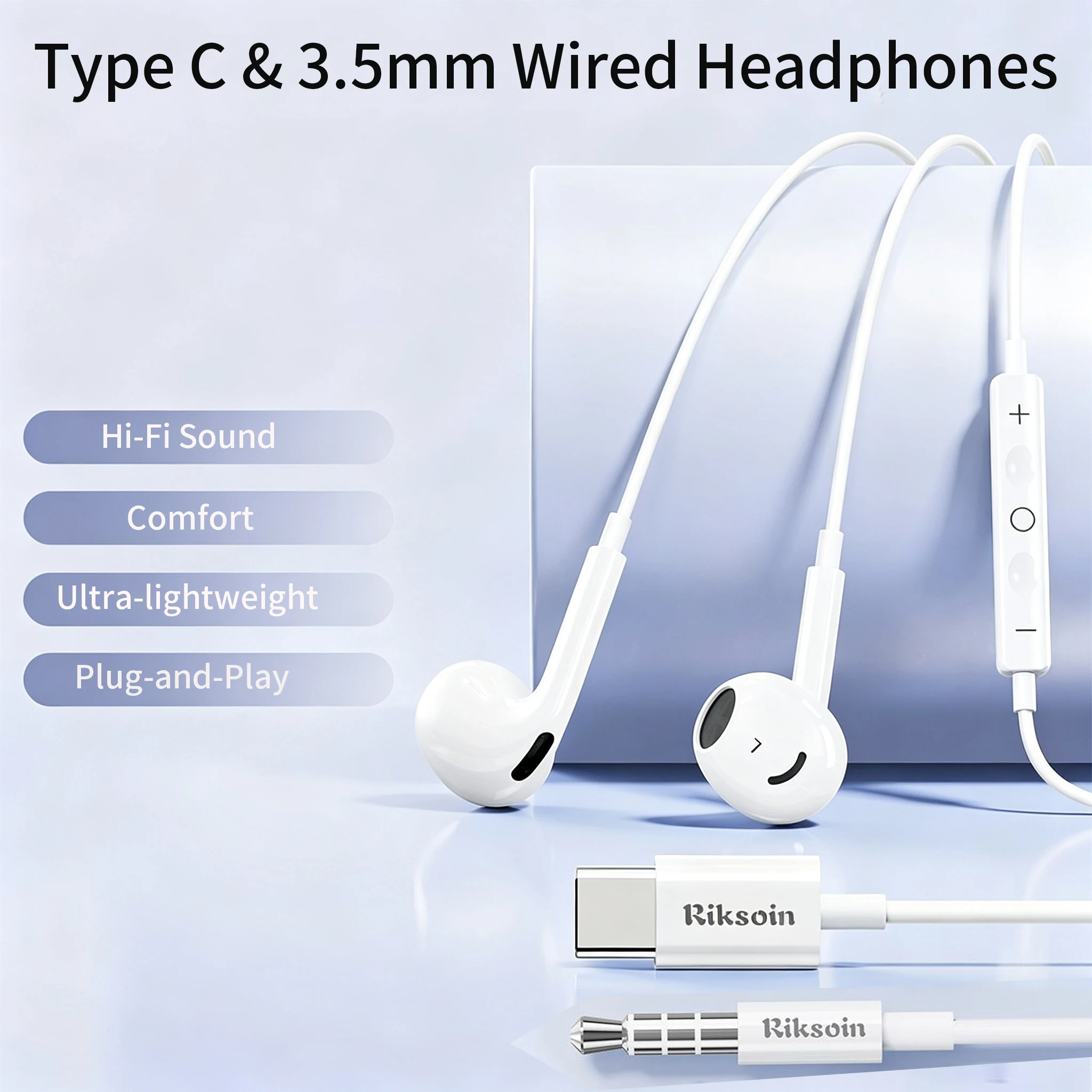 Versatile Wired Headphones with Microphone