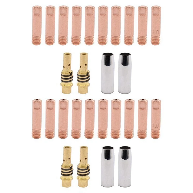 

28Pcs 15AK Welding Torch Consumables 0.9Mm MIG Torch Gas Nozzle Tip Holder Of 15AK MIG MAG Welding Torch