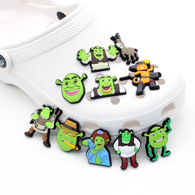 Cartoon Shrek Orelhas Encantos da Sapata Set Crocs Acessórios Tamancos  Sandálias Jardim Acessórios Sapato Engraçado Jibz para Crianças Presentes  do partido - AliExpress