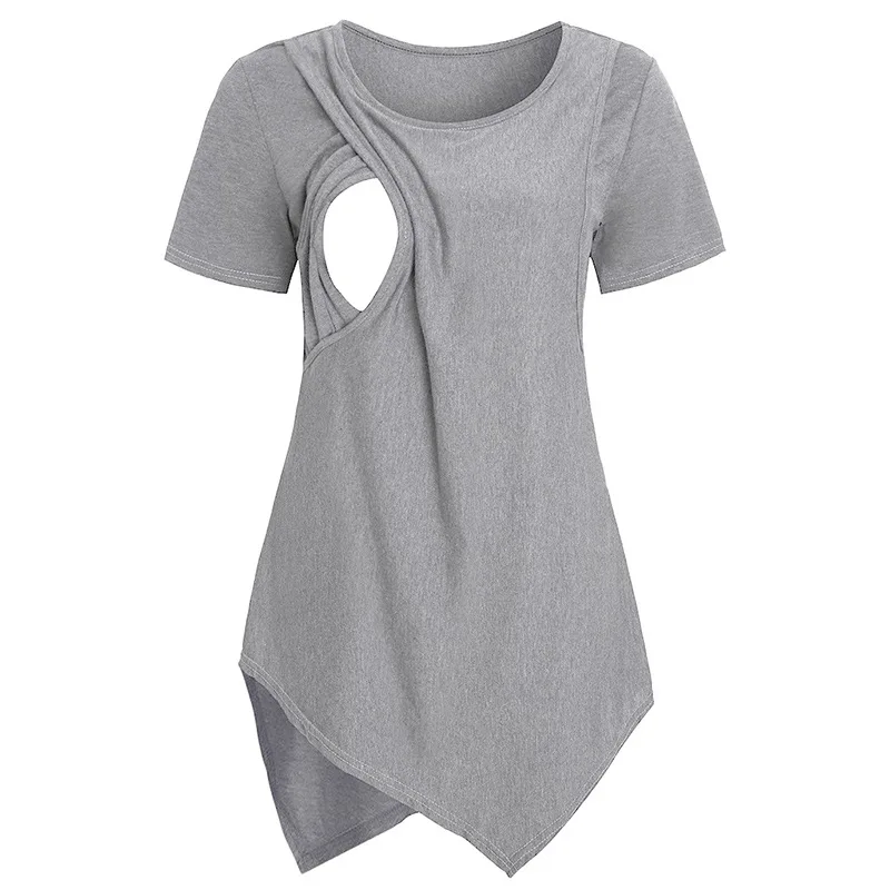 Pregnancy Summer T-Shirts Maternity Short Sleeve Tops Breastfeeding Tees for Pregnant Fashion top Maternity Wrap Shirts Clothes t shirt,maternity breastfeeding blouse