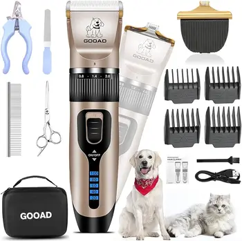 Gooad Dog Clippers Professional Grooming Kit Cordless Dog Grooming Clippers for Thick Coats Hair Trimmer Low Noise 1
