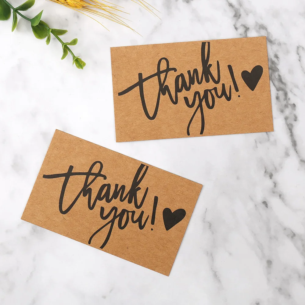 50PCS Kraft Paper Thank You Cards – Blank Greeting Cards for Kids Birthday, Baby Shower... - SKU BGC02113 - UGI Packaging