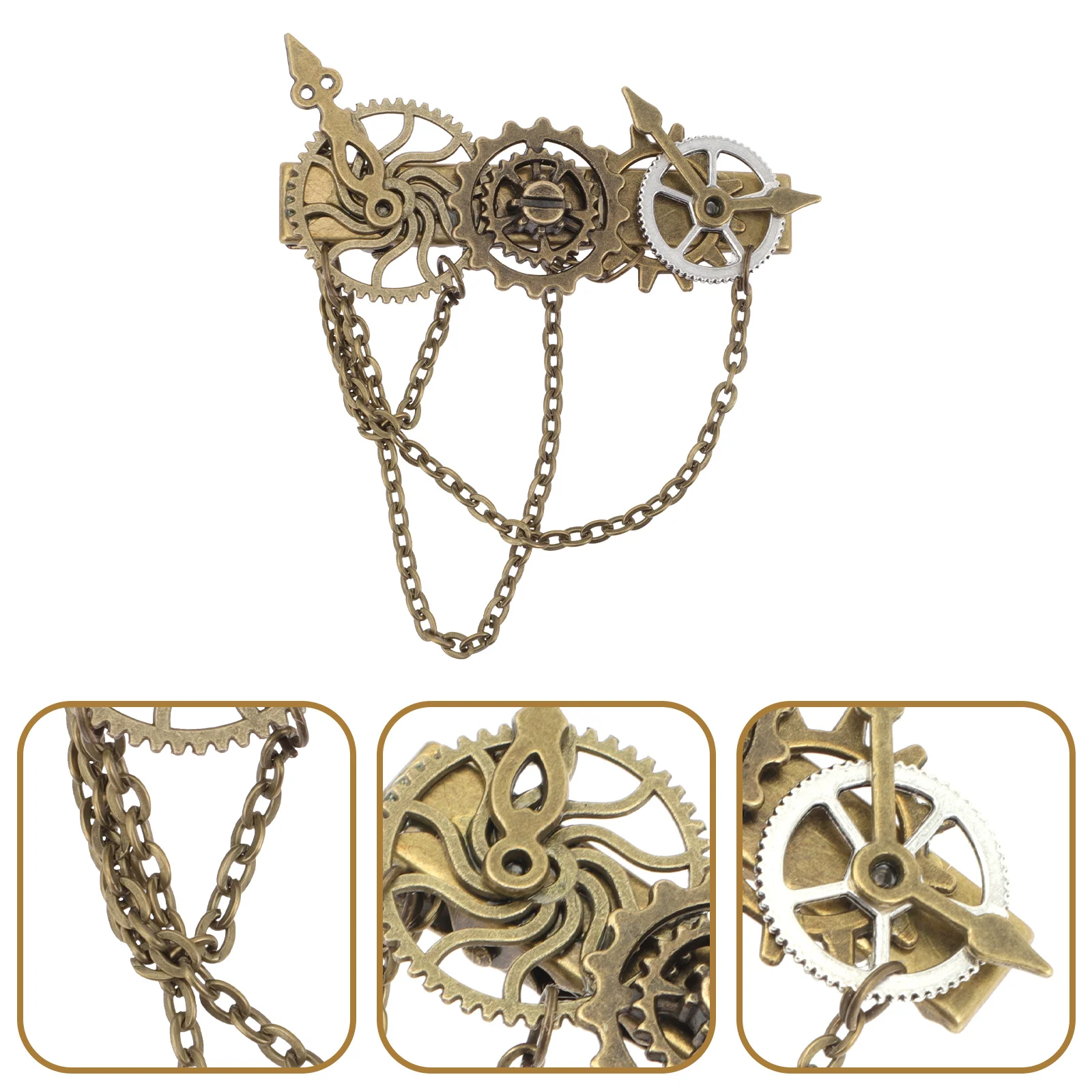 Spring Decor Punk Goth Accessoriespin Gears Clock Barrette Accessories Vintage Headdress Steampunk Clip Women's car accessories clock lcd digital display temperature auto watch thermometer electronic car ornaments self adhesive