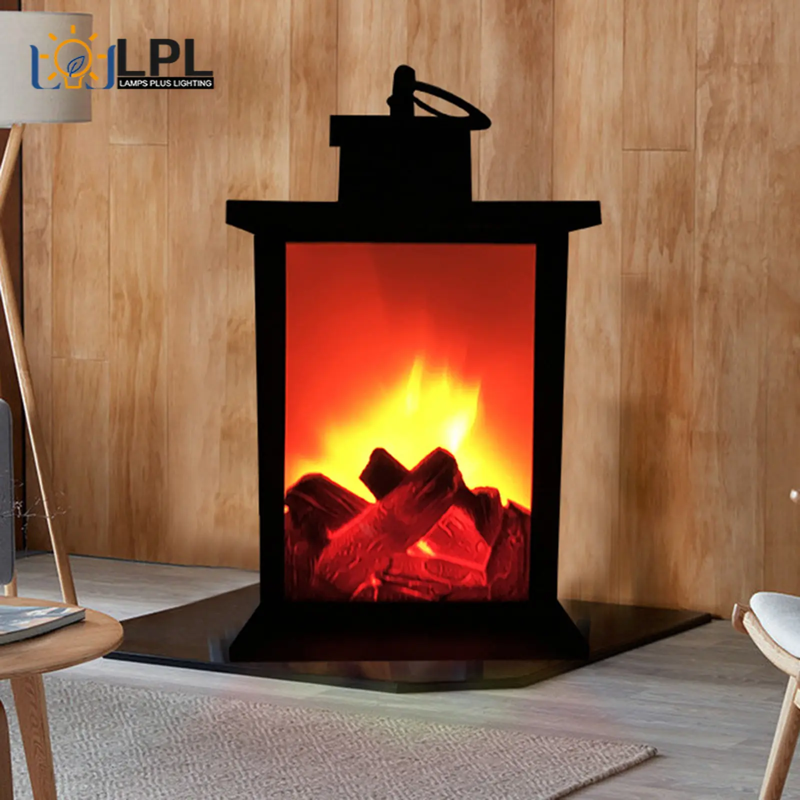 Fireplace Lantern Tabletop Flameless LED Lamp ing Lantern Log Fire Effect  Tabletop Flameless Night Light Hanging Garden - AliExpress