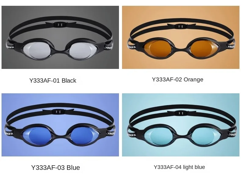 Anti Fog UV Protection Goggles YINGFA Swimming Eyewear Adjustable Swim Glasses With Nose Plug
