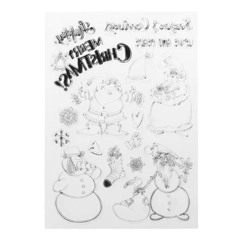DIY Scrapbooking Dropship 만들기 어린이 성인 인사말 카드를위한 산타 클로스 실리콘 스탬프