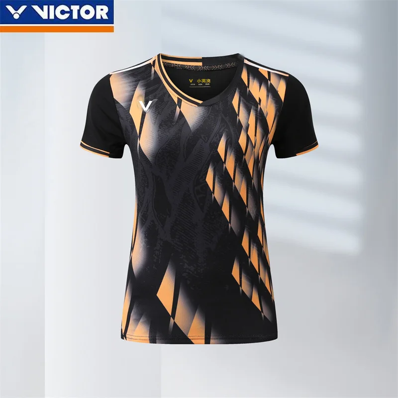 Victor Feather Suit Men's Women's Short Sleeve Quick-Drying Breathable Sportswear Children's Training Competition Uniform