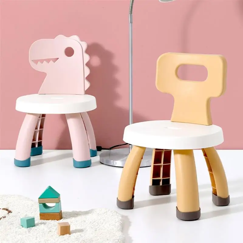 Cartoon Dinosaur Back Chair Kids Ergonomic Design Puzzle Pieces Stool for Home Children for Kindergarten Children