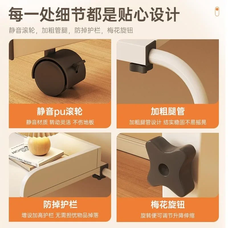 Length& Height Adjustable Rolling Table Computer Desk Home Office Writing Desk Notebook Table Top Sofa Bed Across The Bed