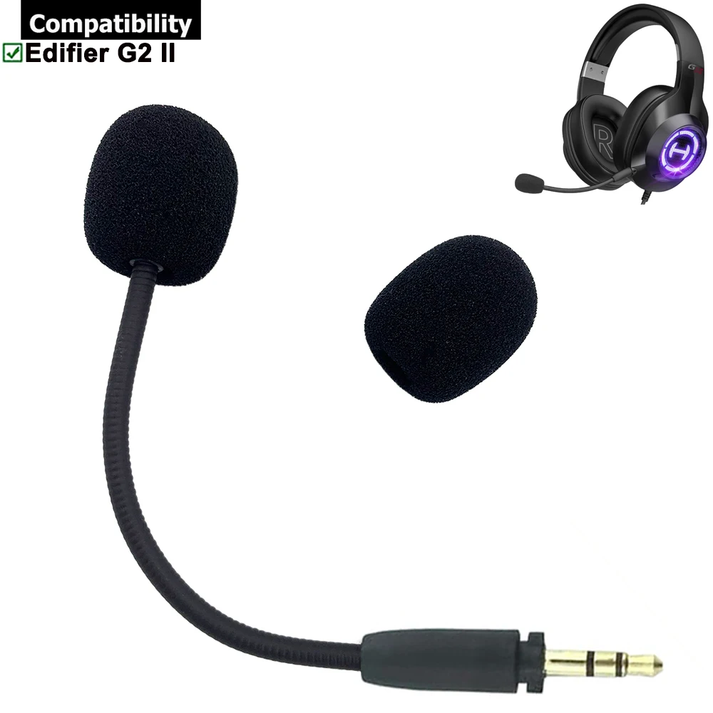 Replacement Aux 3.5mm TRS Mic Microphone Booms for Edifier G2 II Gaming Headphones Game Headsets