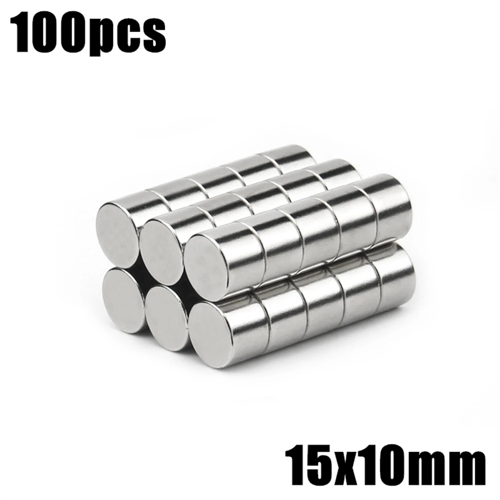 100pcs 15x10mm Super Powerful Strong Bulk Small Round Ndfeb Neodymium