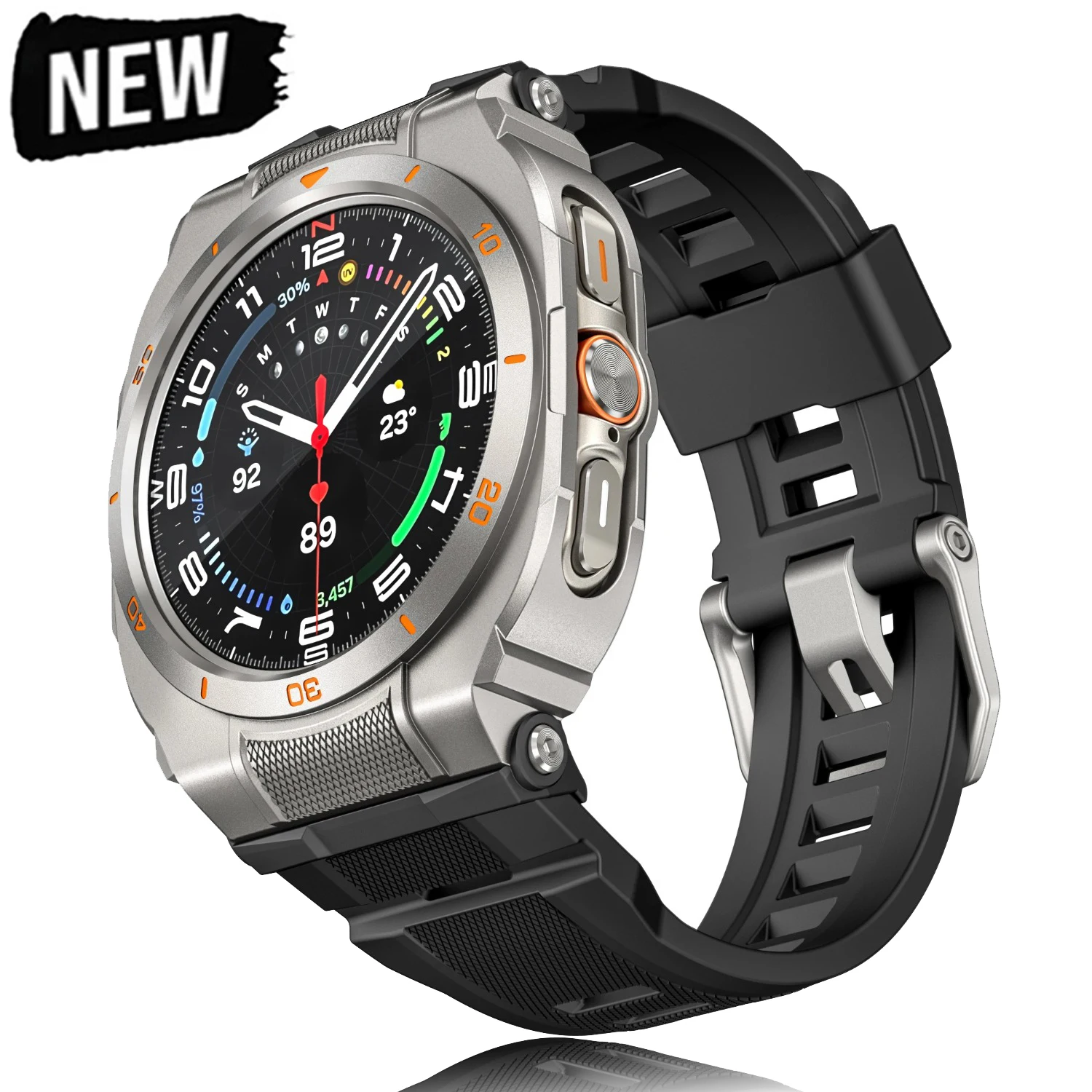 Enhanced Metal Case and Silicone Sport Strap Combo